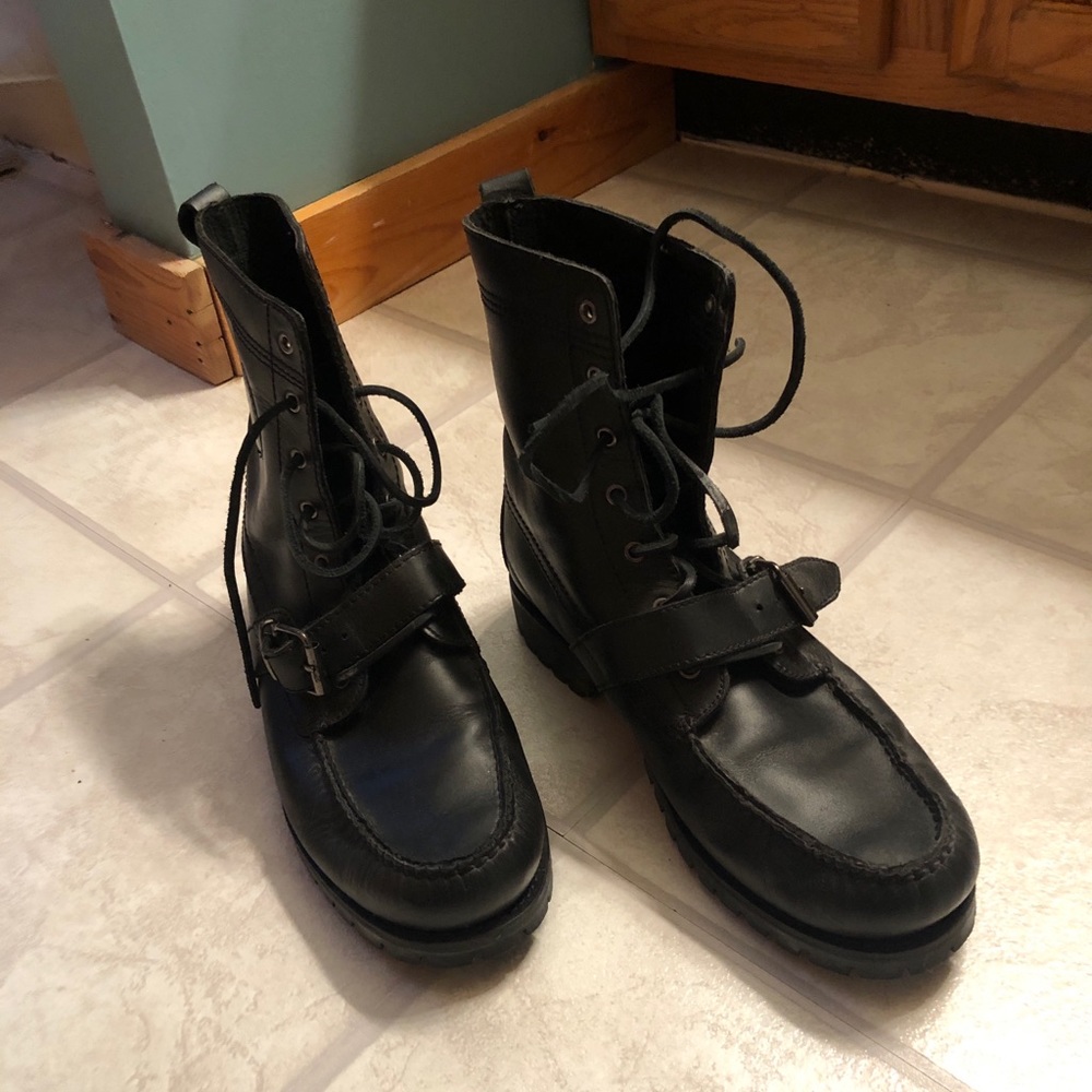 Polo by Ralph Lauren Black Leather Boots Sz 10D